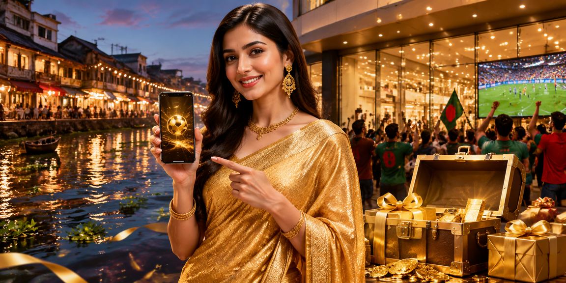 নারায়ণগঞ্জে শাড়ি পরিহিত নারী মোবাইলে লটারি অ্যাপ ব্যবহার করছেন