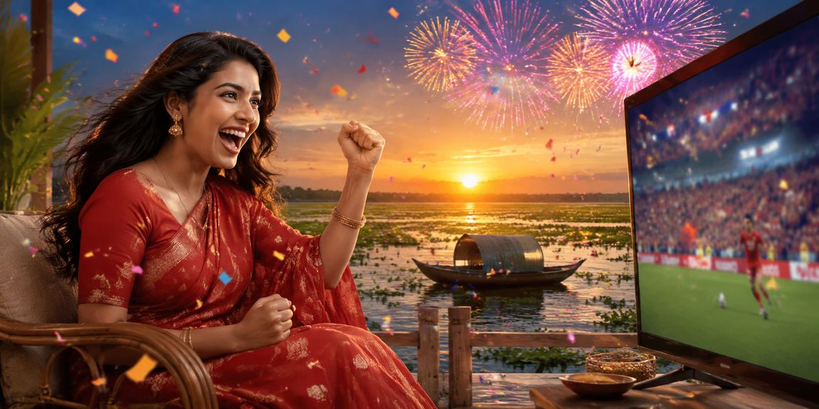 টাঙ্গুয়ার হাওরে বেটিং শাড়ি পরিহিত